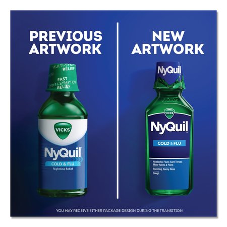 Vicks NyQuil Cold & Flu Nighttime Liquid, 12 oz Bottle, PK12 01426